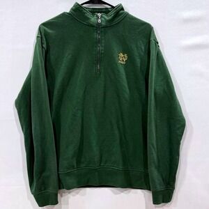 Dennis Mens Forest Green ND Prep Quarter Zip Sweatshirt Mock Neck Pullover AS